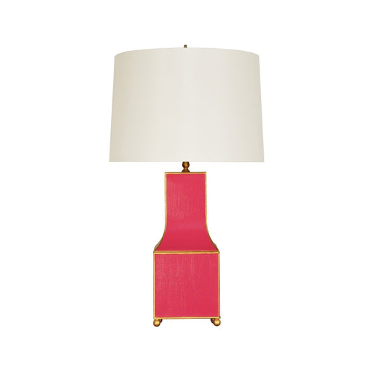Worlds Away - Handpainted Pagoda Table Lamp In Pink With Gold Trim - RENATA PI view 1