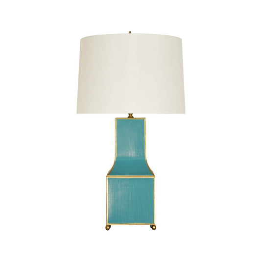 Worlds Away - Handpainted Pagoda Table Lamp In Turquoise With Gold Trim - RENATA TURQ view 1