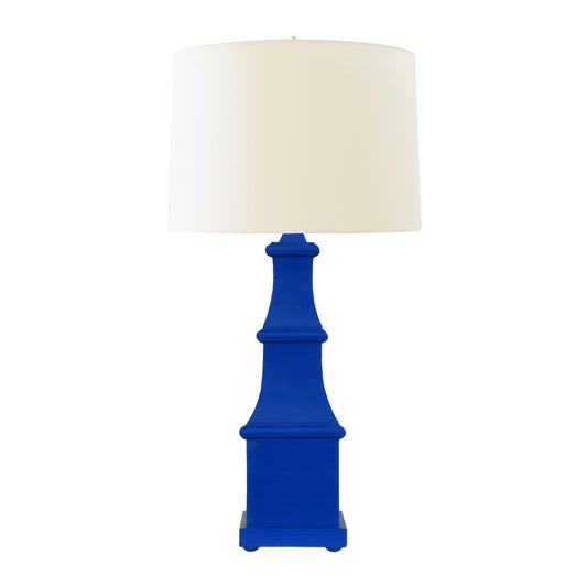 Worlds Away - Handpainted Tiered Tole Table Lamp In Royal Blue - ALLEGRA RBL view 1