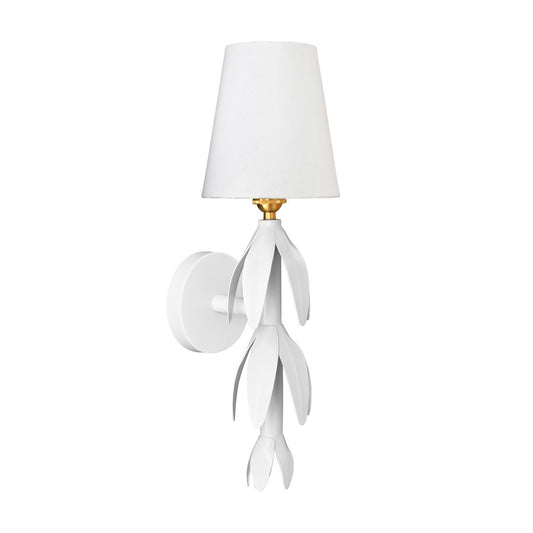 Worlds Away - Handpainted Tole Petal Sconce In White - TINSLEY WH view 1