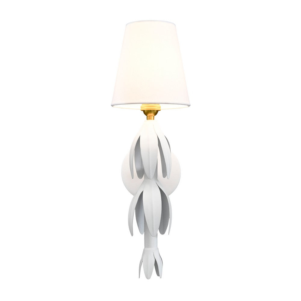 Worlds Away - Handpainted Tole Petal Sconce In White - TINSLEY WH view 2