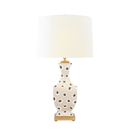 Worlds Away - Handpainted Tole Table Lamp In Brown Leopard Pattern - GINA LEOP BR view 3