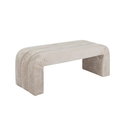 Worlds Away - Horizontal Channeled Bench In Taupe Textured Chenille - MERCER TP view 1