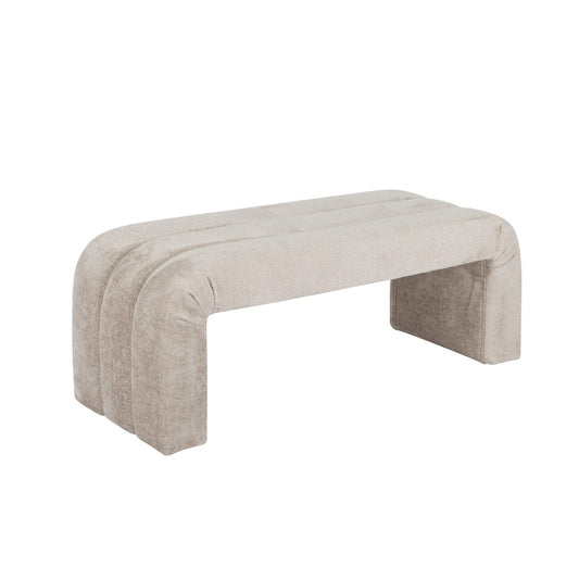 Worlds Away - Horizontal Channeled Bench In Taupe Textured Chenille - MERCER TP view 1
