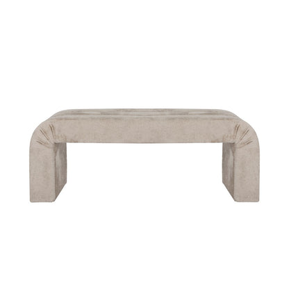 Worlds Away - Horizontal Channeled Bench In Taupe Textured Chenille - MERCER TP view 2