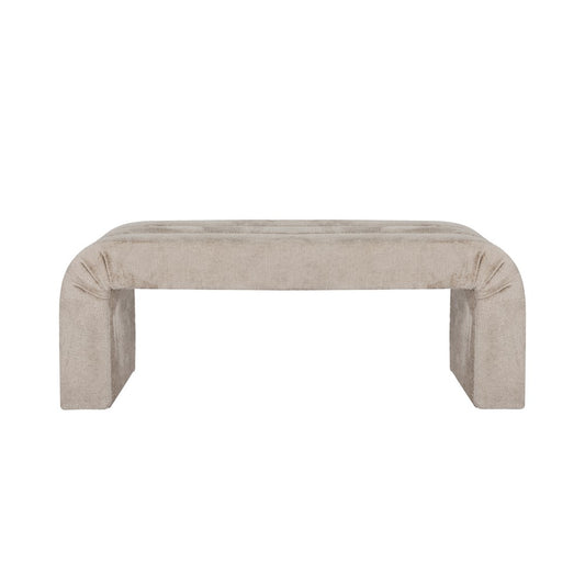 Worlds Away - Horizontal Channeled Bench In Taupe Textured Chenille - MERCER TP view 2