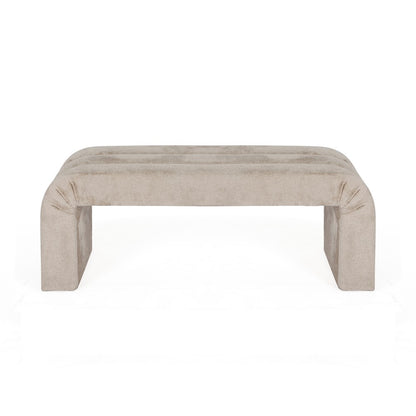 Worlds Away - Horizontal Channeled Bench In Taupe Textured Chenille - MERCER TP view 3
