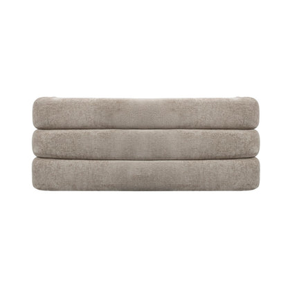 Worlds Away - Horizontal Channeled Bench In Taupe Textured Chenille - MERCER TP view 4