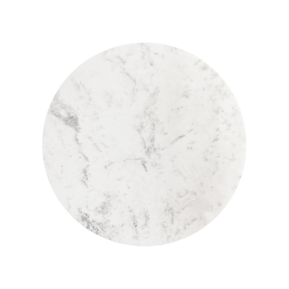 Worlds Away - Hourglass Brass Base Side Table With Round White Marble Top - ALINA WHM view 3