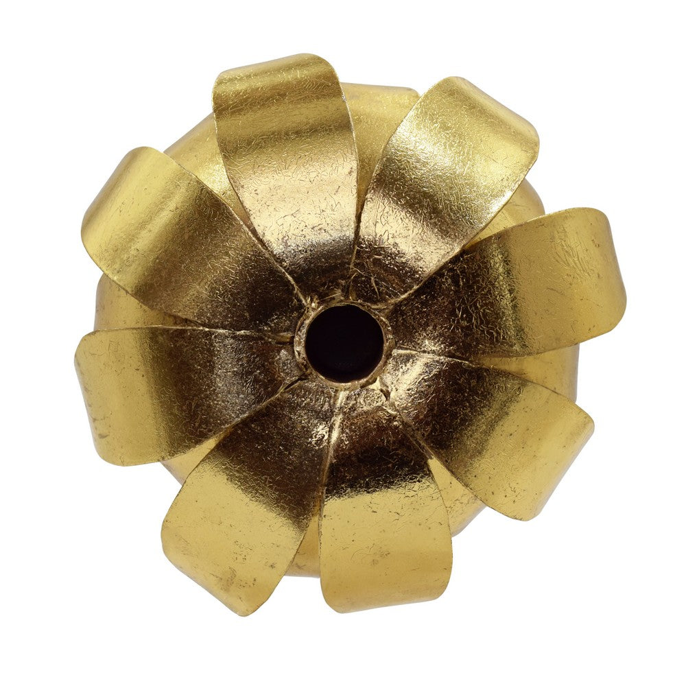 Worlds Away - Iron Palm Tree Candle Holder In Gold Leaf Finish On White Marble Base - PALMY view 4
