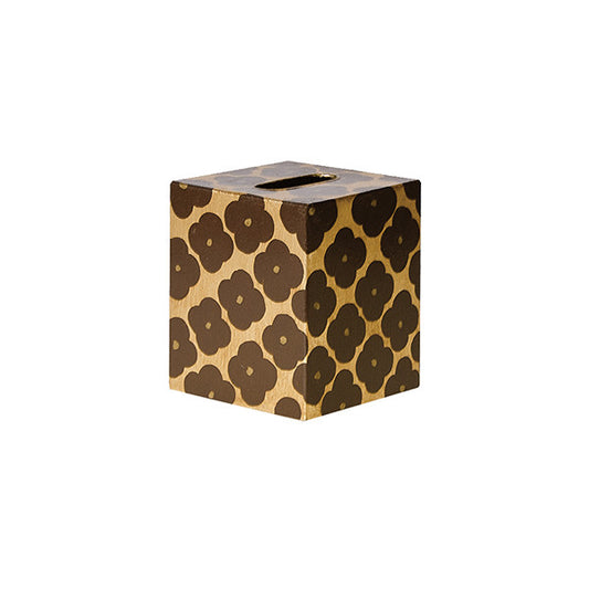 Worlds Away - Kleenex Box - Brown And Gold Floral - KBMOROCCO BG view 1