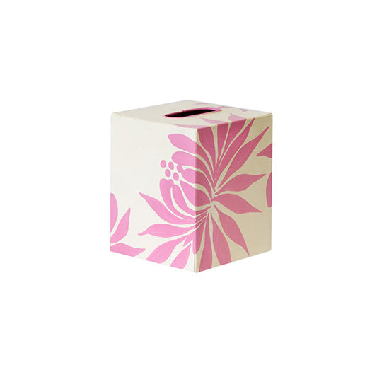 Worlds Away - Kleenex Box - Cream Hot Pink Dahlia - KBDAHLIAP view 1