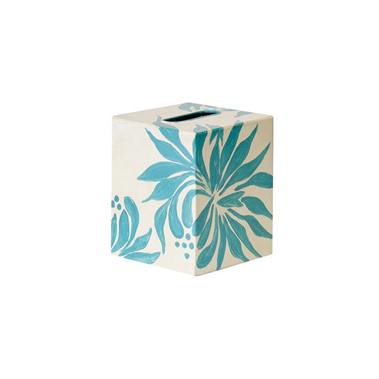 Worlds Away - Kleenex Box - Cream Turq Dahlia - KBDAHLIATU view 1