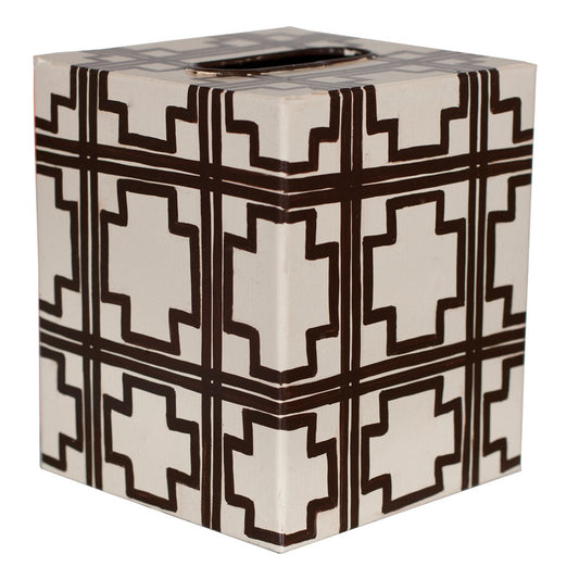 Worlds Away - Kleenex Cream W Brn Squares - KBSQUAREDBR view 1