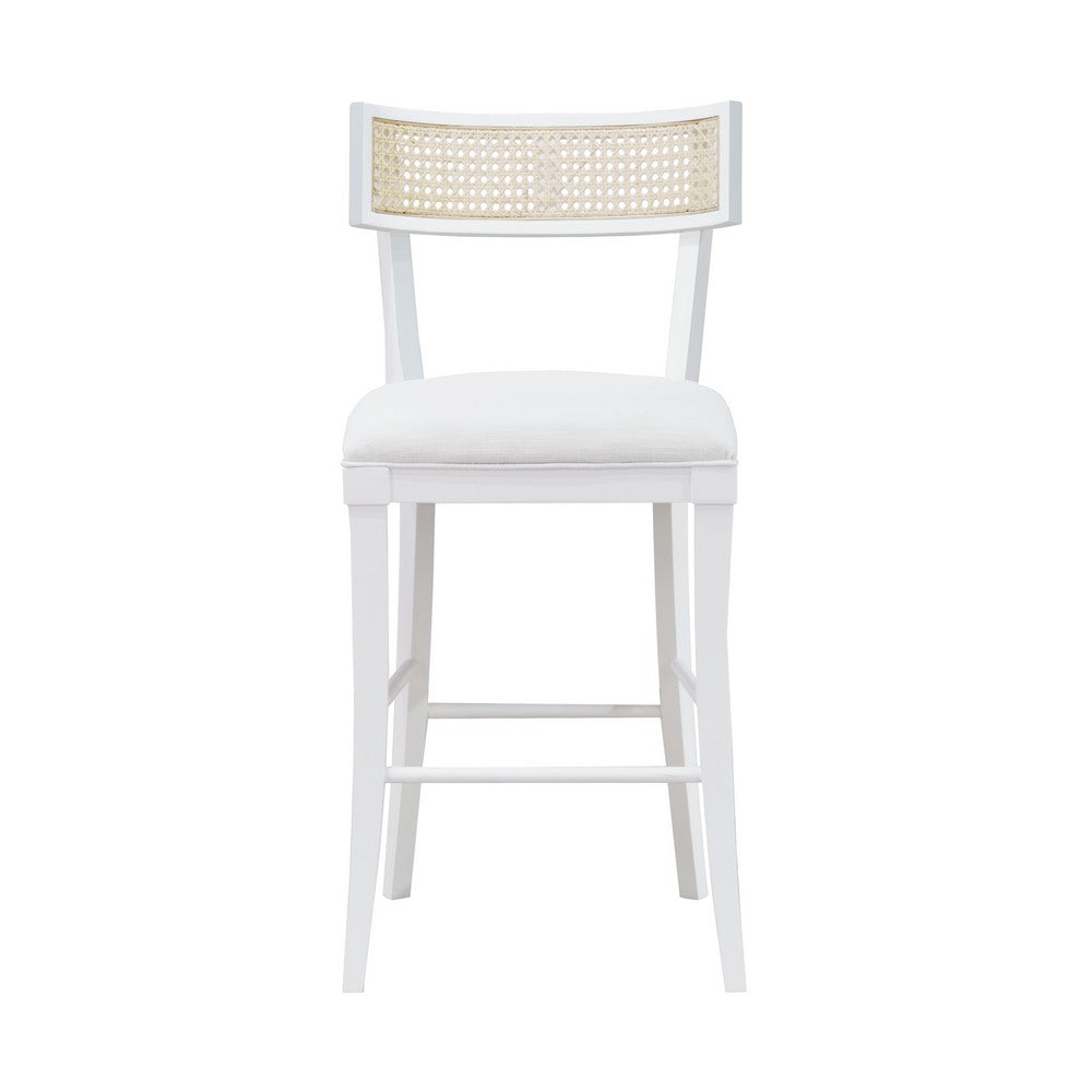 Worlds Away - Klismos Counter Stool With Cane Detail In Matte White Lacquer - BRITTA CS WH view 2