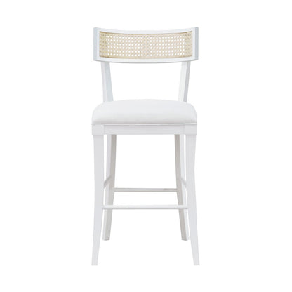 Worlds Away - Klismos Counter Stool With Cane Detail In Matte White Lacquer - BRITTA CS WH view 2