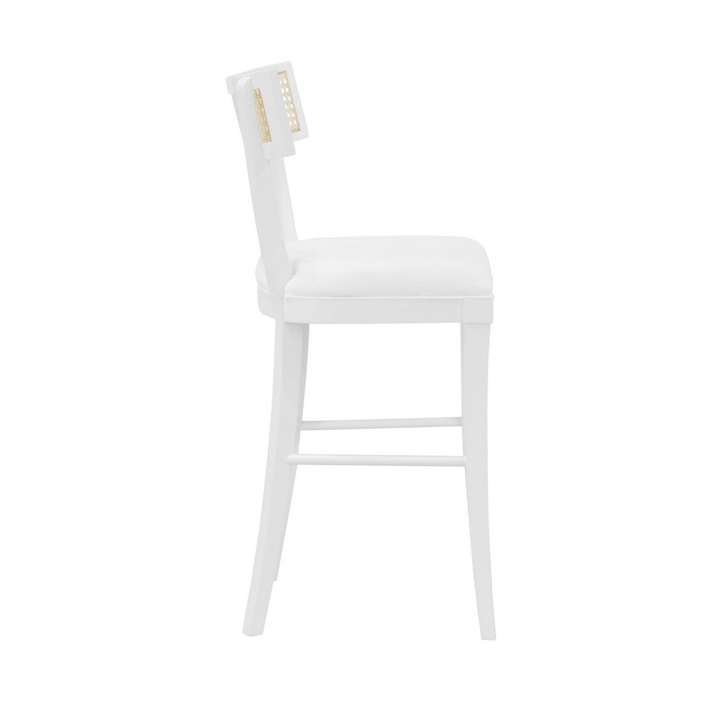 Worlds Away - Klismos Counter Stool With Cane Detail In Matte White Lacquer - BRITTA CS WH view 3