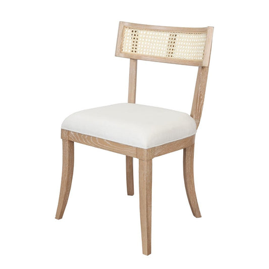 Worlds Away - Klismos Dining Chair With Cane Detail In Cerused Oak - BRITTA CO view 1