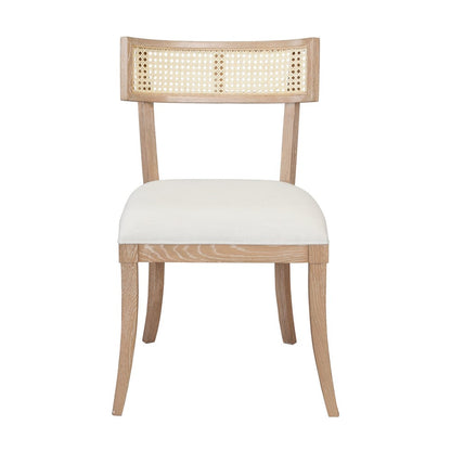 Worlds Away - Klismos Dining Chair With Cane Detail In Cerused Oak - BRITTA CO view 2