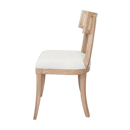Worlds Away - Klismos Dining Chair With Cane Detail In Cerused Oak - BRITTA CO view 3