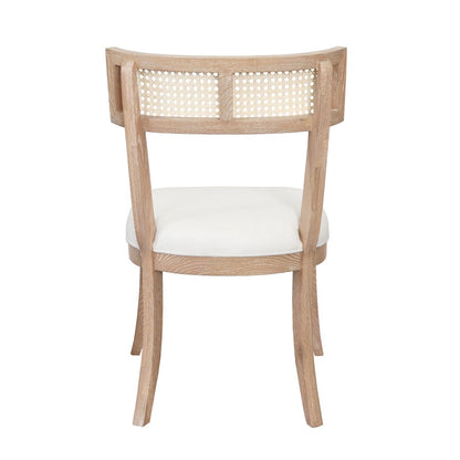 Worlds Away - Klismos Dining Chair With Cane Detail In Cerused Oak - BRITTA CO view 4
