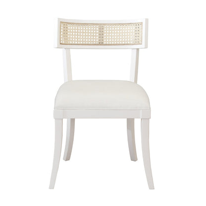 Worlds Away - Klismos Dining Chair With Cane Detail In Matte White Lacquer - BRITTA WH view 2