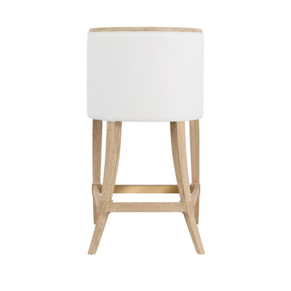 Worlds Away - Klismos Leg Counter Stool With Performance White Linen Upholstery In Cerused Oak Lacquer - KEATON CO view 4