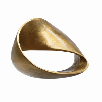 Worlds Away - Large Abstract Metal Sculpture In Textured Brass - RUBEN LG view 2