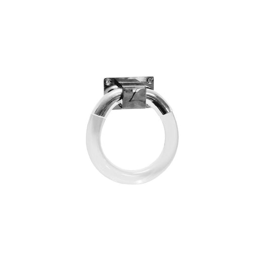 Worlds Away - Large Acrylic Ring Hardware In Nickel - LYRA HN view 1