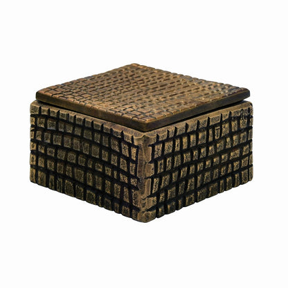 Worlds Away - Large Brass Aluminum Box With Reptile Texture - LIZZO LG view 1