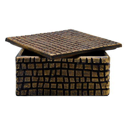 Worlds Away - Large Brass Aluminum Box With Reptile Texture - LIZZO LG view 3