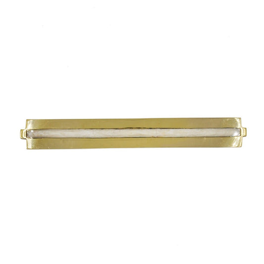 Worlds Away - Large Brass Long Handle With Inset Resin In Pearl Cream - KARL LCRM view 1