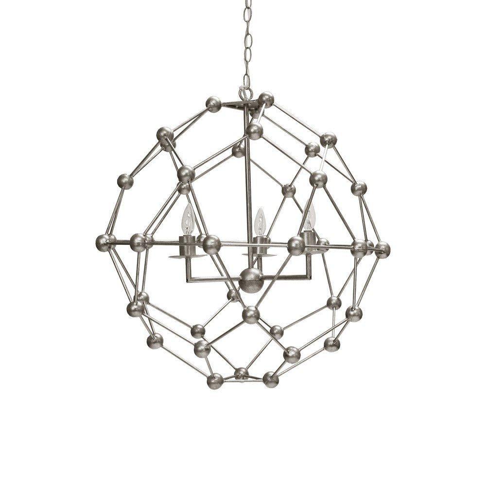 Worlds Away - Large Molecule Chandelier In Silver Leaf - ORBIT S28 view 1