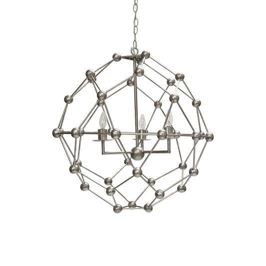 Worlds Away - Large Molecule Chandelier In Silver Leaf - ORBIT S28 view 1