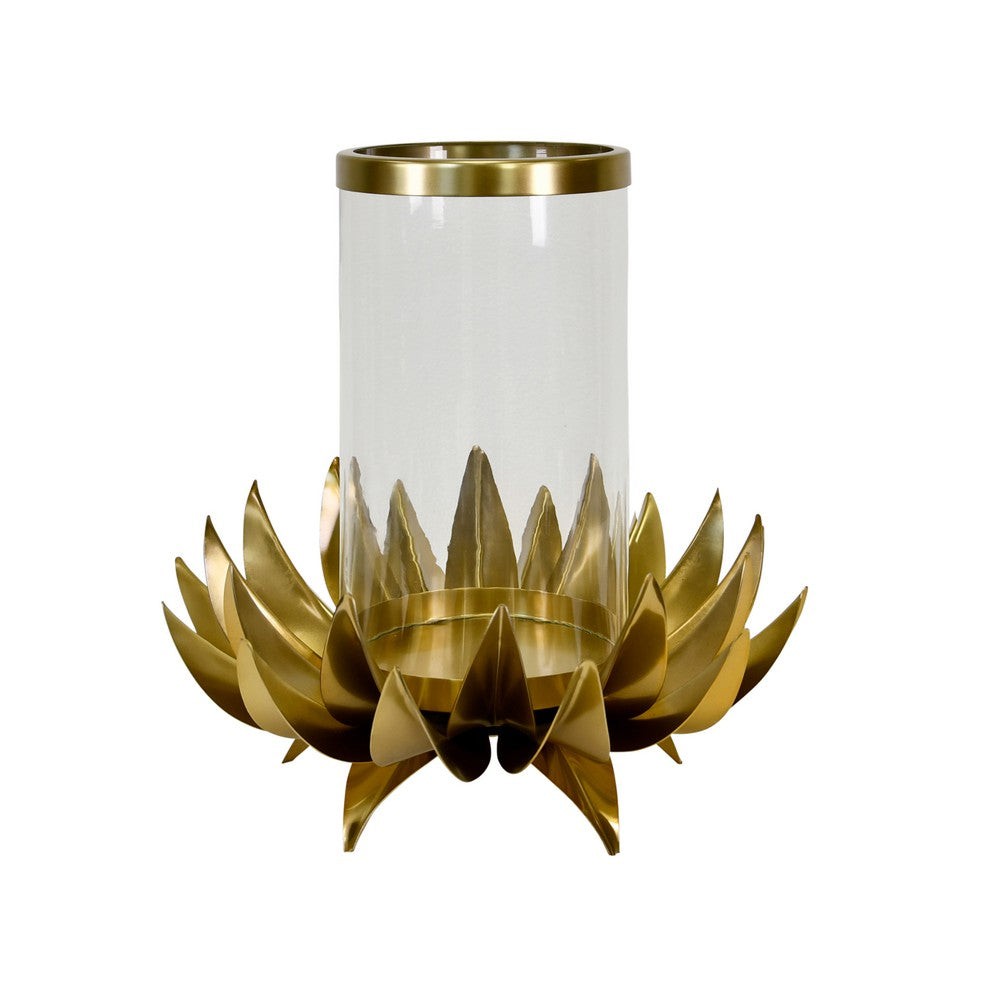 Worlds Away - Large Palm Tree Hurricane In Antique Brass - SIRIUS LG view 1
