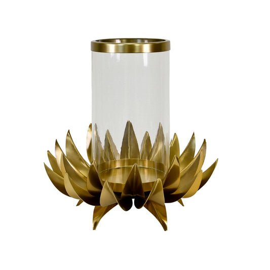 Worlds Away - Large Palm Tree Hurricane In Antique Brass - SIRIUS LG view 1
