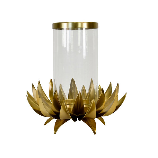 Worlds Away - Large Palm Tree Hurricane In Antique Brass - SIRIUS LG view 2