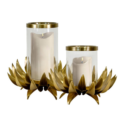 Worlds Away - Large Palm Tree Hurricane In Antique Brass - SIRIUS LG view 4