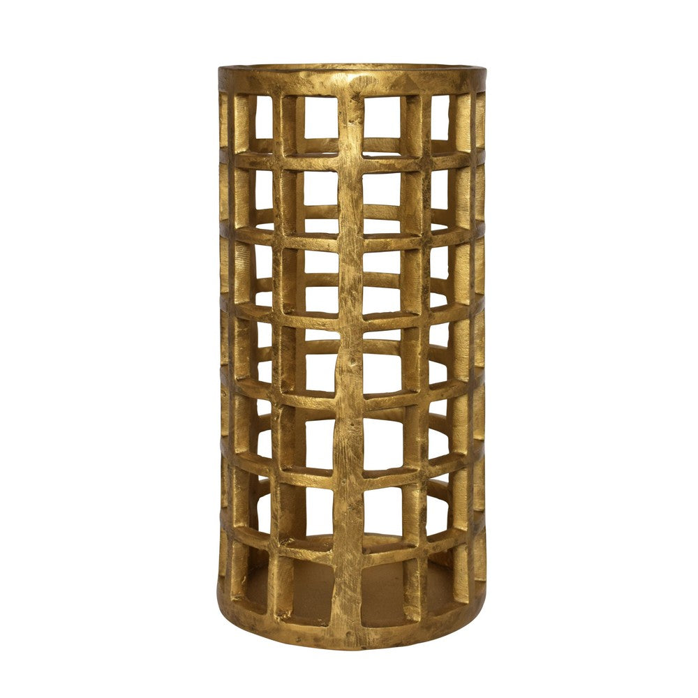 Worlds Away - Large Pillar Candle Holder In Brass Finish - GAGE LG view 1