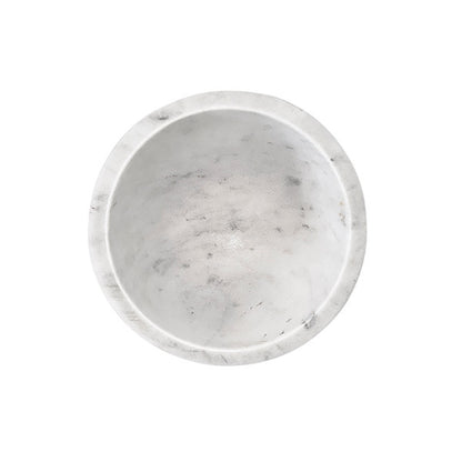 Worlds Away - Large White Marble Bowl With Brass Base - REVE LG view 2