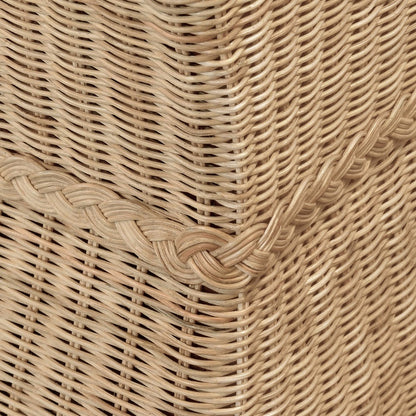 Worlds Away - Lawson Style Sofa In Natural Rattan With Scalloped Skirt And Ivory Linen Cushions - DAPHNE WH view 6