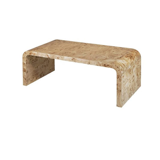 Worlds Away - Light Burlwood Waterfall Coffee Table - NEWBURY BW view 1