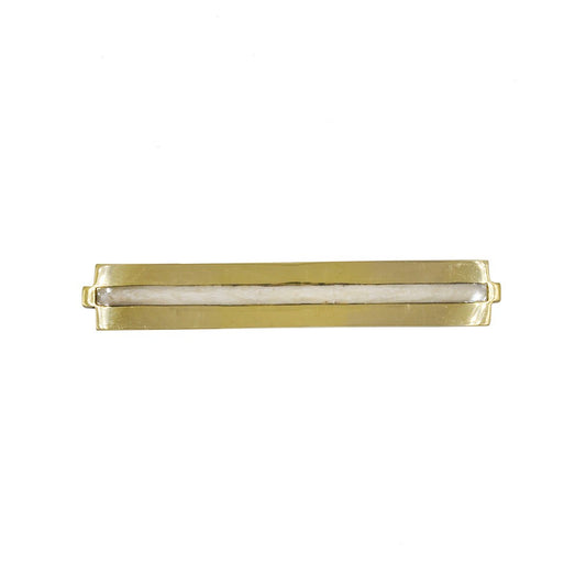 Worlds Away - Medium Brass Long Handle With Inset Resin In Pearl Cream - KARL MCRM view 1