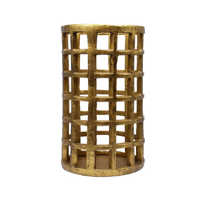 Worlds Away - Medium Pillar Candle Holder In Brass Finish - GAGE MED view 1