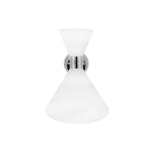Worlds Away - Metal Shade Sconce With Nickel Detail In Matte White - AUGUST NWH view 1