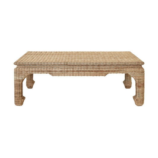 Worlds Away - Ming Style Coffee Table In Woven Rattan - GUINEVERE view 2