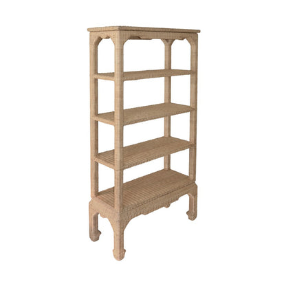 Worlds Away - Ming Style Etagere In Woven Rattan - CAVALIER view 1