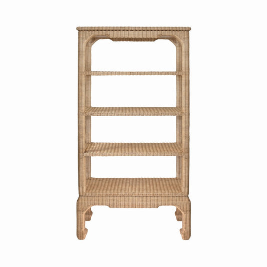Worlds Away - Ming Style Etagere In Woven Rattan - CAVALIER view 2