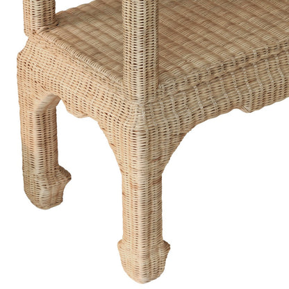 Worlds Away - Ming Style Etagere In Woven Rattan - CAVALIER view 4