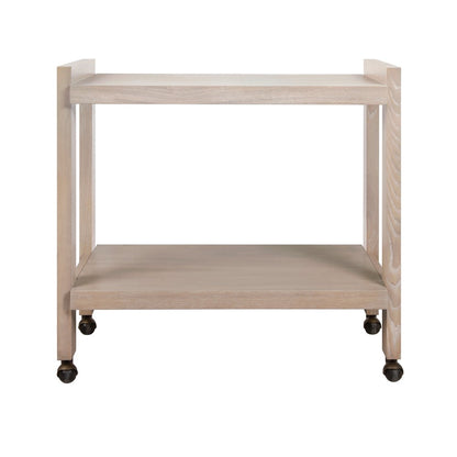 Worlds Away - Minimalist Bar Cart In Light Cerused Oak - ROCKWELL CO view 2